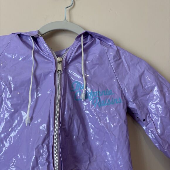 Vintage California Raisins 1987 Purple 100% Vinyl Rain Coat Jacket Kids Sz 5 - Picture 10 of 13